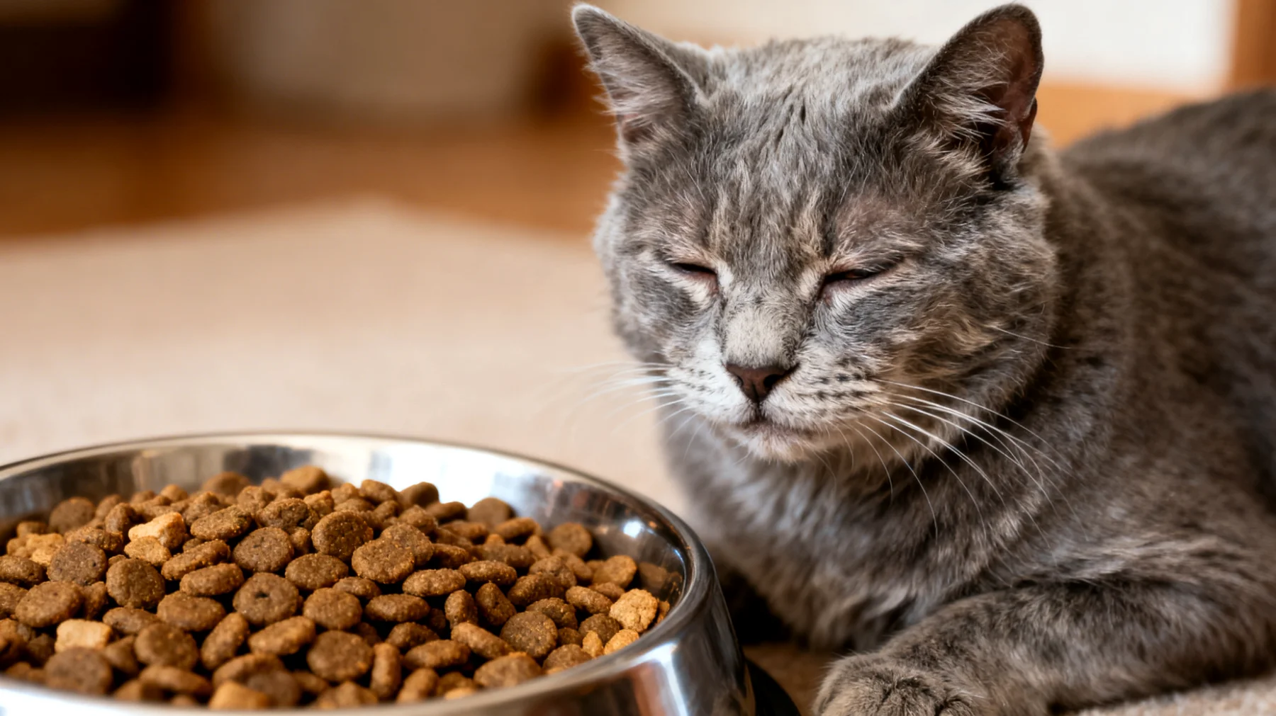 Ältere Katzen benötigen spezielle, leicht verdauliche Nahrung mit angepasstem Protein- und Phosphorgehalt, um altersbedingte Nierenprobleme zu vermeiden und die Gelenkgesundheit zu unterstützen"